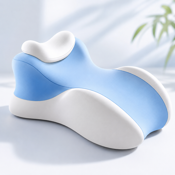 Блакитна Подушка ортопедична pillow-06 / Подушка клиноподібна для сну з поліестеру / Ортопедична подушка для підтримки тіла Relax 26X179 фото